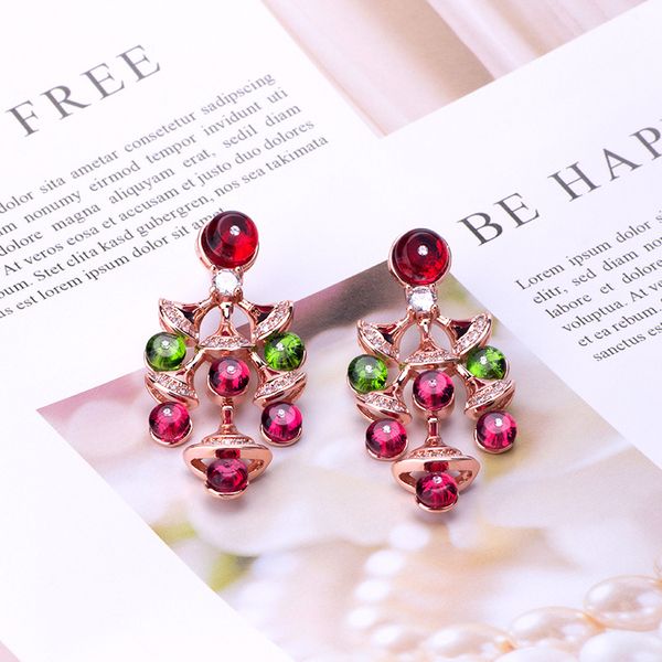 red czdiamond geometric flower earrings 18k rose gold color plated women party jewelry, Golden
red czdiamond geometric flower earrings 18k rose gold color plated women party jewelry, Golden