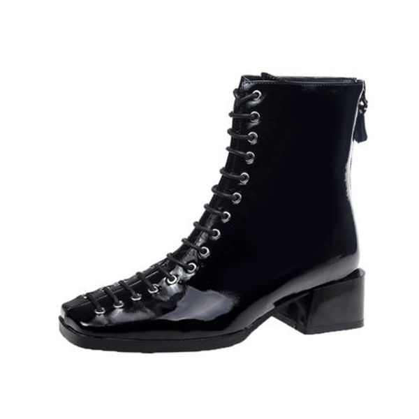 boots 2020 autumn new all-match patent leather square toe thick heel plus size women's boots, Black
boots 2020 autumn new all-match patent leather square toe thick heel plus size women's boots, Black