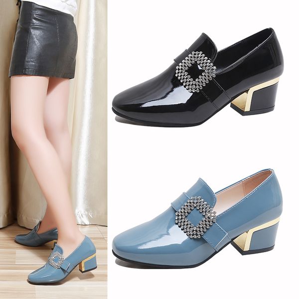 chaussures femme square head leather 2020 fashion crystal chunky heels spring autumn women pumps mature work shoes, Black
chaussures femme square head leather 2020 fashion crystal chunky heels spring autumn women pumps mature work shoes, Black