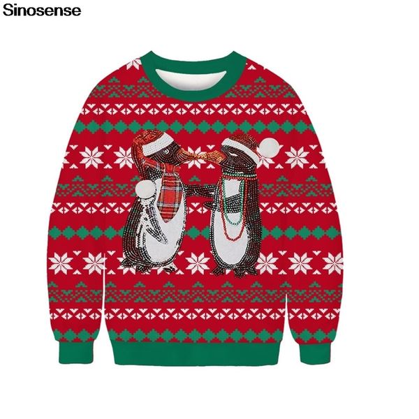 ugly christmas sweater pullover autumn winter christmas sweatshirt 3d funny penguin printed xmas sweaters jumpers, White;black
ugly christmas sweater pullover autumn winter christmas sweatshirt 3d funny penguin printed xmas sweaters jumpers, White;black