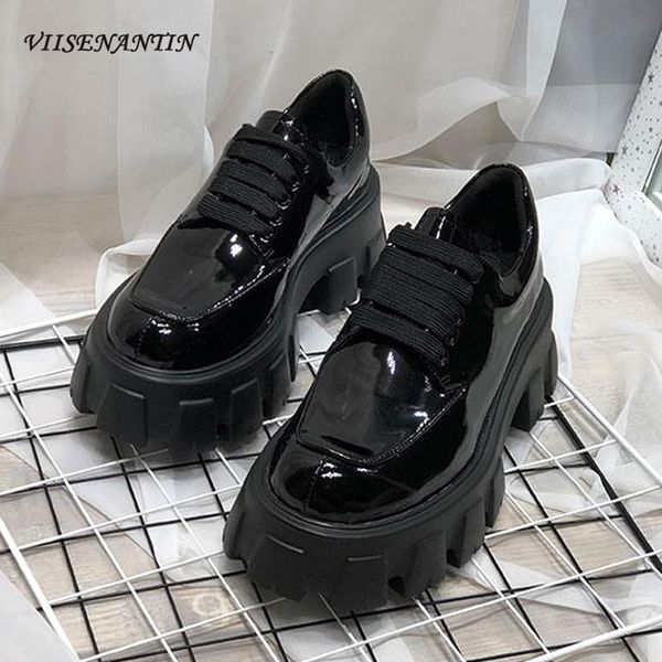 new spring and autumn women shoes leather lace-up platform mujer bombas british style classic shallow high heel thick sole shoes, Black
new spring and autumn women shoes leather lace-up platform mujer bombas british style classic shallow high heel thick sole shoes, Black