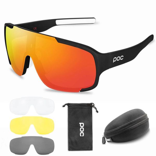 New Poc 4 Lens Cycling Glasses Bike Sport Sunglasses Men Women Mountain Bicycle Cycle Eyewear Lentes De Sol Para Ky