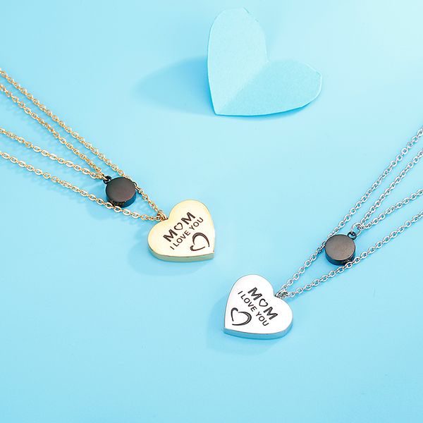 2020 trend kpop stainless steel mother's day gift heart pendant two necklace set all-matching simple style, Silver
2020 trend kpop stainless steel mother's day gift heart pendant two necklace set all-matching simple style, Silver