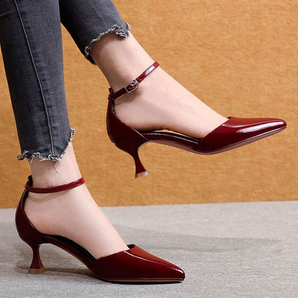 patent leather pumps women buckle band sandals cut out plus size 36-45 zapatos mujer pointed toe thin high heels shoes women2020, Black
patent leather pumps women buckle band sandals cut out plus size 36-45 zapatos mujer pointed toe thin high heels shoes women2020, Black