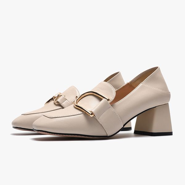 6cm pumps women's shoes 2020 spring fashion new metal buckle casual high-heeled loafers thick heel popular square head, Black
6cm pumps women's shoes 2020 spring fashion new metal buckle casual high-heeled loafers thick heel popular square head, Black