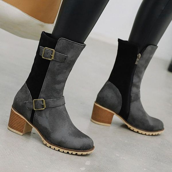buckle strap boots women casual square heel slip-on middle-tube bare boots side zipper round toe botines mujer nice, Black
buckle strap boots women casual square heel slip-on middle-tube bare boots side zipper round toe botines mujer nice, Black