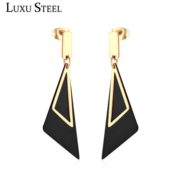 luxusteel women accessories behemia style gold black shell drop earring stainless steel triangle pendant long earrings party, Silver
luxusteel women accessories behemia style gold black shell drop earring stainless steel triangle pendant long earrings party, Silver