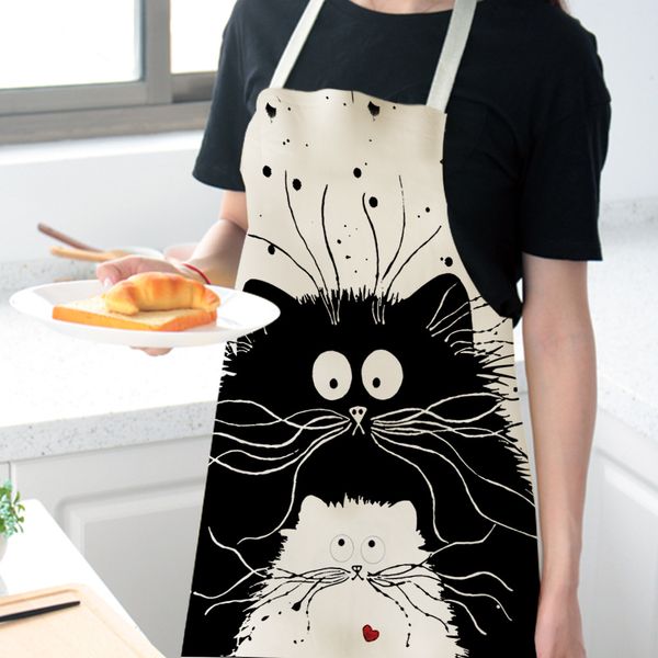 kitchen cooking apron cute cat printed home sleeveless cotton linen easy aprons for men women baking accessories
kitchen cooking apron cute cat printed home sleeveless cotton linen easy aprons for men women baking accessories