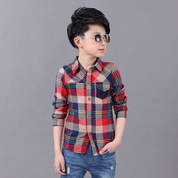 spring and autumn child shirt color lattice pocket stitching boy shirt 4-13 year old slim shirt, White;black
spring and autumn child shirt color lattice pocket stitching boy shirt 4-13 year old slim shirt, White;black