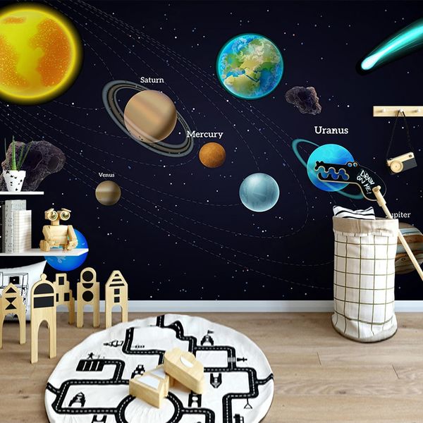 custom 3d mural cartoon space universe planet poster wall painting children room bedroom backdrop p wallpaper for kids room
custom 3d mural cartoon space universe planet poster wall painting children room bedroom backdrop p wallpaper for kids room