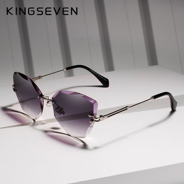 cat kingseven design rimless fashion eye sunglasses women gradient driving uv400 sun glasses clear vintage eyewear oculos n801 ch01, Blue
cat kingseven design rimless fashion eye sunglasses women gradient driving uv400 sun glasses clear vintage eyewear oculos n801 ch01, Blue