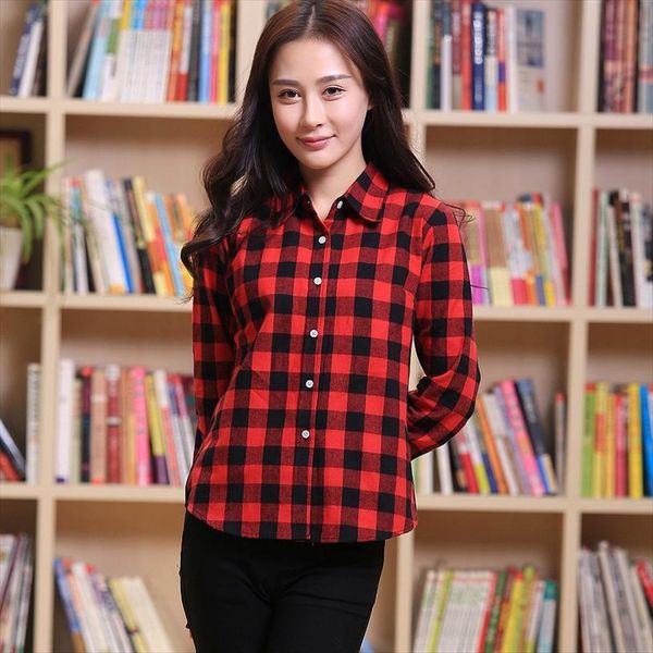 2020 brand new fashion plaid shirt female casual style women blouses long sleeve flannel shirt plus size cotton blusas 5xl, White
2020 brand new fashion plaid shirt female casual style women blouses long sleeve flannel shirt plus size cotton blusas 5xl, White
