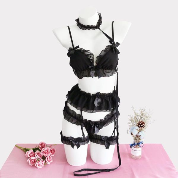 japanese womens unifor exotic costumes black & white lingerie set lolita ruffle underwear panties bondage kawaii nightwear, Red;black
japanese womens unifor exotic costumes black & white lingerie set lolita ruffle underwear panties bondage kawaii nightwear, Red;black