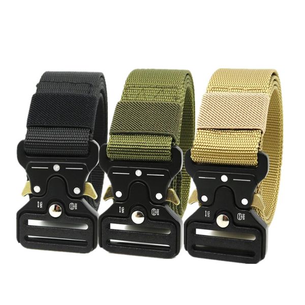 genuine men's tactical belt nylon alloy fashion metal buckle elastic men's training battle belt, Black;brown
genuine men's tactical belt nylon alloy fashion metal buckle elastic men's training battle belt, Black;brown