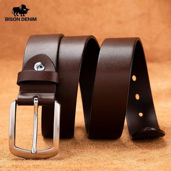 bison denim classic vintage genuine leather men belt stainless steel pin buckle luxury real leather strap fro men high quality, Black;brown
bison denim classic vintage genuine leather men belt stainless steel pin buckle luxury real leather strap fro men high quality, Black;brown