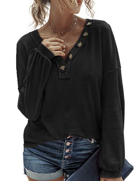 new women's ladies knitted autumn winter long sleeve v neck button decor front casual loose, White;black
new women's ladies knitted autumn winter long sleeve v neck button decor front casual loose, White;black