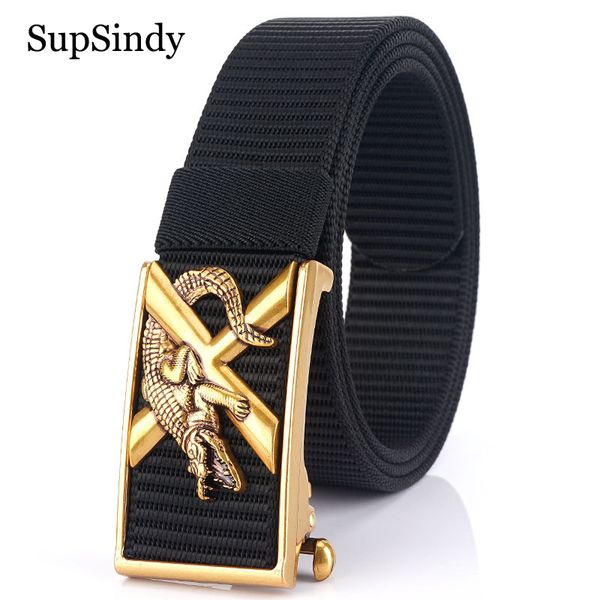 supsindy man's nylon belt luxury crocodile metal automatic buckle canvas belts for men fashion jeans waistband casual male strap, Black;brown
supsindy man's nylon belt luxury crocodile metal automatic buckle canvas belts for men fashion jeans waistband casual male strap, Black;brown