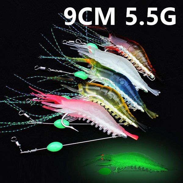 5 color 9cm 5.5g luminous shrimp hook fishing hooks fishhooks soft baits & lures fishing tackle g-003
5 color 9cm 5.5g luminous shrimp hook fishing hooks fishhooks soft baits & lures fishing tackle g-003