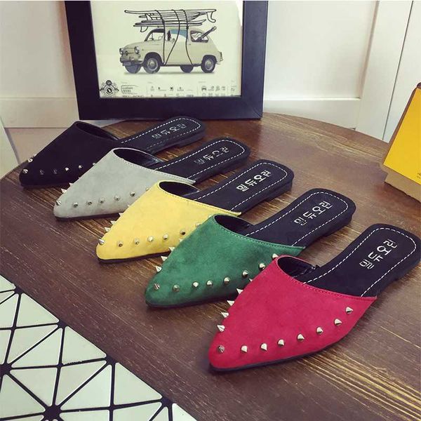 pointed toe rivet flat slippers women mules 2020 summer casual shoes woman black red yellow green women slippers party shoes
pointed toe rivet flat slippers women mules 2020 summer casual shoes woman black red yellow green women slippers party shoes
