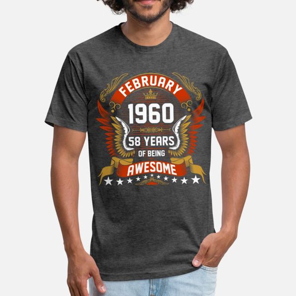 february 1960 58 years of being awesome t shirt men designer 100% cotton o-neck basic solid authentic summer style pictures shirt, White;black
february 1960 58 years of being awesome t shirt men designer 100% cotton o-neck basic solid authentic summer style pictures shirt, White;black