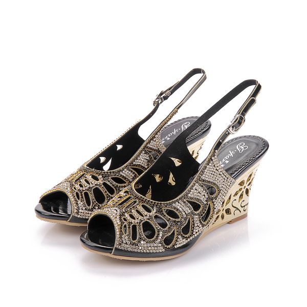 sandals summer noble black vintage rhinestone high heel fish mouth wedge wild fashion shoes wedding 8cm
sandals summer noble black vintage rhinestone high heel fish mouth wedge wild fashion shoes wedding 8cm