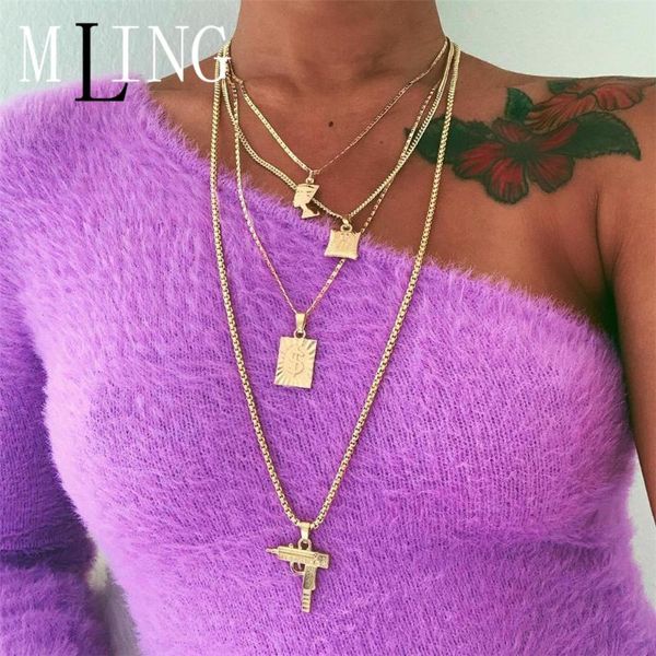 pendant necklaces mling vintage multi-layer gold choker necklace bohemian geometric portrait square letter pistol for women, Silver
pendant necklaces mling vintage multi-layer gold choker necklace bohemian geometric portrait square letter pistol for women, Silver