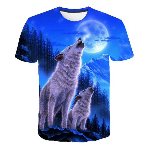 wolf animal cool wolf male 3d print shirts aesthetic aesthetic plus size men clothing