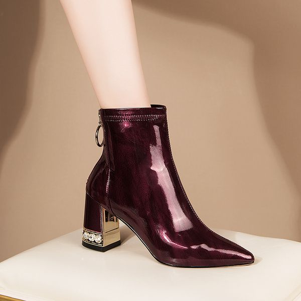 winter elegant women high heels boots genuine leather metal zippers shoes woman fashion party ankle boots, Black
winter elegant women high heels boots genuine leather metal zippers shoes woman fashion party ankle boots, Black
