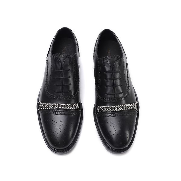 new lace-up brock men's metal chain cowhide trend joker british fashion business casual men's shoes, Black
new lace-up brock men's metal chain cowhide trend joker british fashion business casual men's shoes, Black