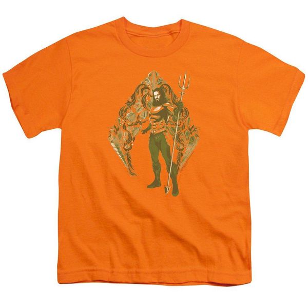 aquaman muschel logo kid orange t shirt