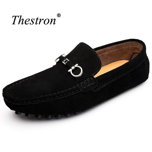 2018 big size shoes men slip on genuine leather shoes cow suede mens loafers rubber driving men s01, Black
2018 big size shoes men slip on genuine leather shoes cow suede mens loafers rubber driving men s01, Black