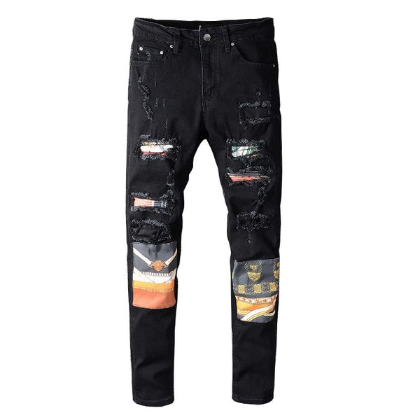 men's jeans mens high street ripped pants distressed badge patchwork denim trousers for male hip hop washed size 28-40, Blue
men's jeans mens high street ripped pants distressed badge patchwork denim trousers for male hip hop washed size 28-40, Blue