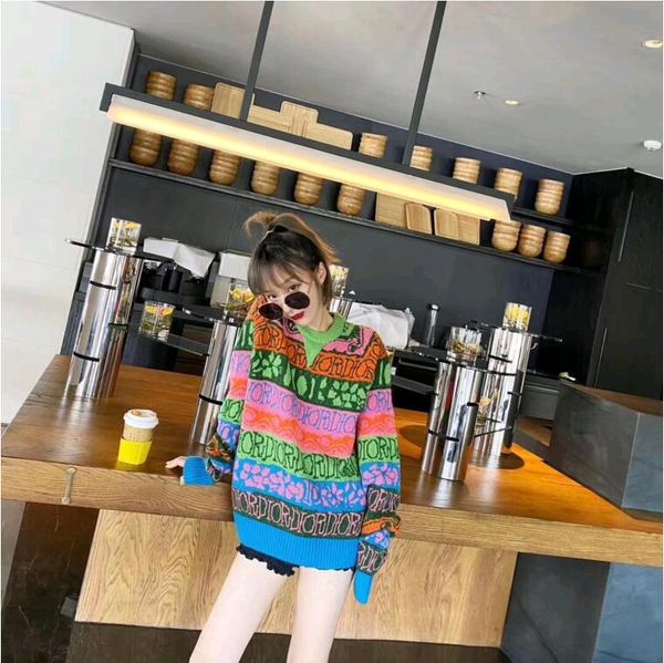 europe station color knitwear long sleeve horizontal stripe round neck women's 2020 new loose style alphabet sweater, White;black
europe station color knitwear long sleeve horizontal stripe round neck women's 2020 new loose style alphabet sweater, White;black