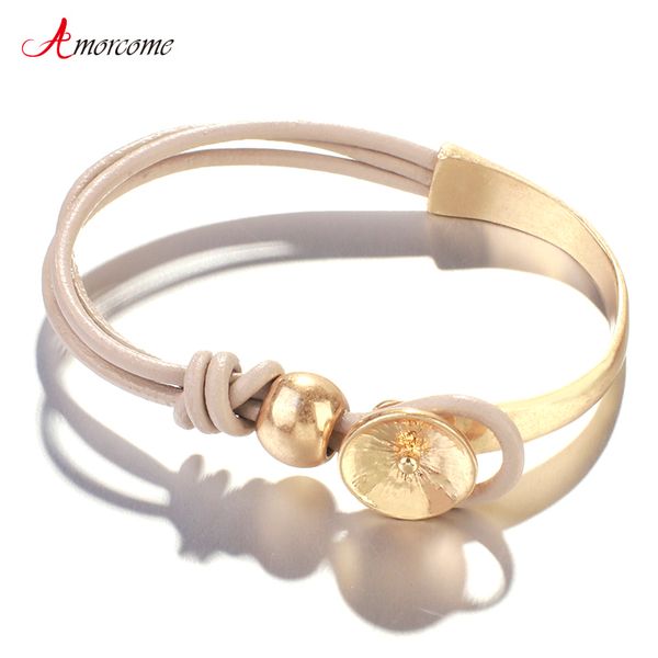 amorcome frosted metal braided leather bracelets for women fashion 2020 multilayer magnet clasp charm bracelet female jewelry, Red;blue
amorcome frosted metal braided leather bracelets for women fashion 2020 multilayer magnet clasp charm bracelet female jewelry, Red;blue