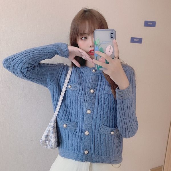 women's knits & tees 2021 fashion sweater women short autumn and winter wild long-sleeved knitted cardigan jacket h00283, White
women's knits & tees 2021 fashion sweater women short autumn and winter wild long-sleeved knitted cardigan jacket h00283, White