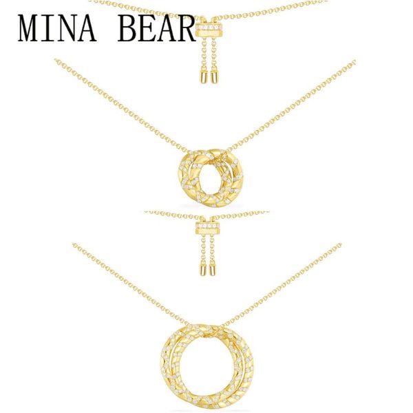 minabear fashion sterling silver pendant 1: 1, yellow silver interlaced adjustable round necklace, luxury jewelry gift for women
minabear fashion sterling silver pendant 1: 1, yellow silver interlaced adjustable round necklace, luxury jewelry gift for women