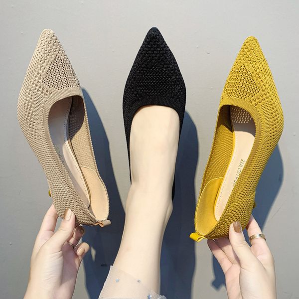 knitting stretch boat shoes 2020 new mid heels dress shoes for women hollow out pumps pointed toe thin heel ladies 8482n, Black
knitting stretch boat shoes 2020 new mid heels dress shoes for women hollow out pumps pointed toe thin heel ladies 8482n, Black