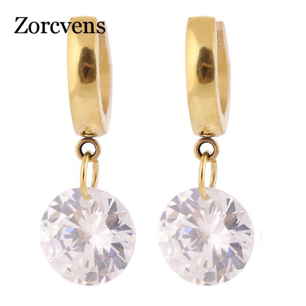 zorcvens classic shining cubic zirconia jewelry gold stainless steel drop earrings for women, Silver
zorcvens classic shining cubic zirconia jewelry gold stainless steel drop earrings for women, Silver