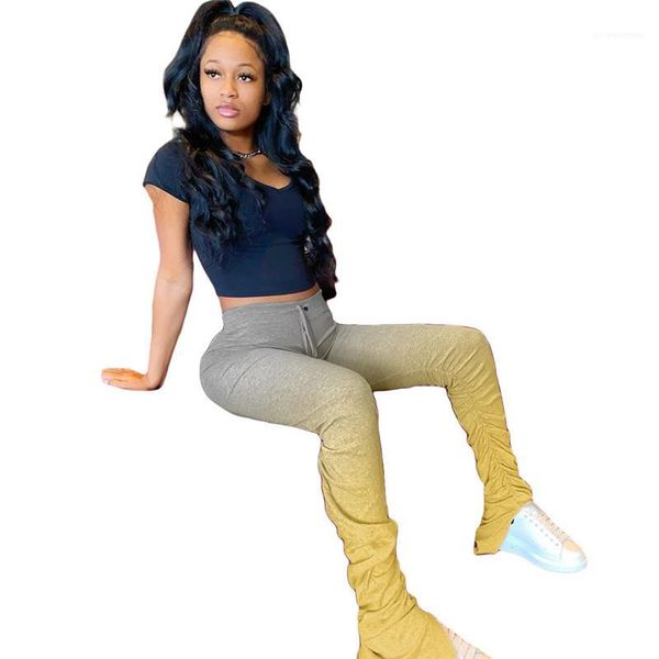 elastic waist micro flare pants women designer clothes women pants fashion gradient natural color stacked pants casual, Black;white 
elastic waist micro flare pants women designer clothes women pants fashion gradient natural color stacked pants casual, Black;white