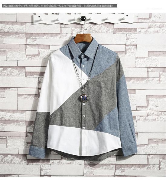fashion loose dress shirts mens designer shirt casual patchwork plus size shirts mens, White;black
fashion loose dress shirts mens designer shirt casual patchwork plus size shirts mens, White;black