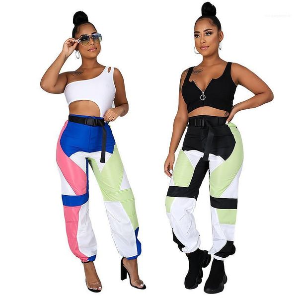 breathable contrast color panelled mid waist pants sports style female clothing summer womens designer cargo pants fitness, Black;white
breathable contrast color panelled mid waist pants sports style female clothing summer womens designer cargo pants fitness, Black;white