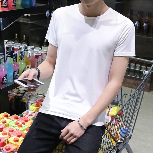 men's short-sleeved t- base solid color t- shirt shirt shirtpure black pure white round neck summer and autumn fashion korean style sli, Blue
men's short-sleeved t- base solid color t- shirt shirt shirtpure black pure white round neck summer and autumn fashion korean style sli, Blue