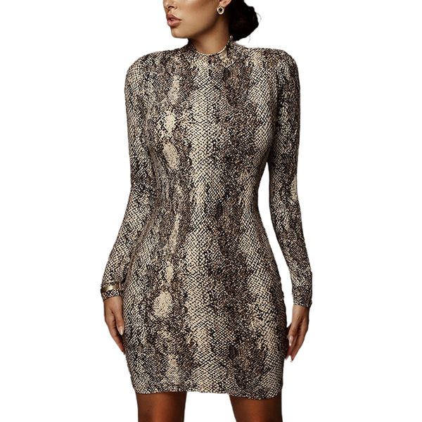 fashion women snake print bandage mini dress elegant long sleeve leopard ladies dress office lady autumn party streetwear, Black;gray
fashion women snake print bandage mini dress elegant long sleeve leopard ladies dress office lady autumn party streetwear, Black;gray