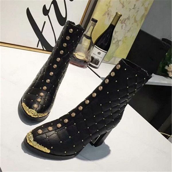 women boots zipper botas female shoes mid-calf chaussures femme winter ladies boots metal decoration scarpe donna high heel, Black
women boots zipper botas female shoes mid-calf chaussures femme winter ladies boots metal decoration scarpe donna high heel, Black