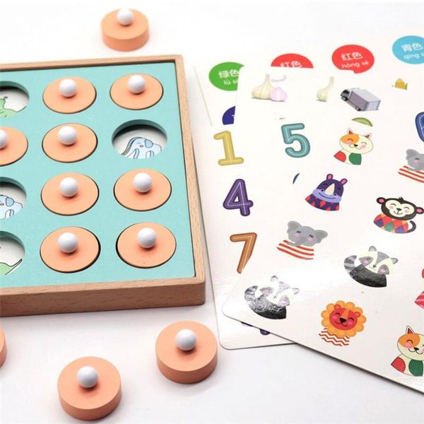 Kids Wooden Memory Match Chess Game Children Early Educational 3d Puzzles Family Party Casual Game Educational Toys