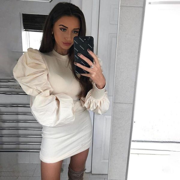 collar puff sleeve dresses fashion solid color a-line bodycon dress casual panelled long sleeve dresses women designer stand, Black;gray
collar puff sleeve dresses fashion solid color a-line bodycon dress casual panelled long sleeve dresses women designer stand, Black;gray