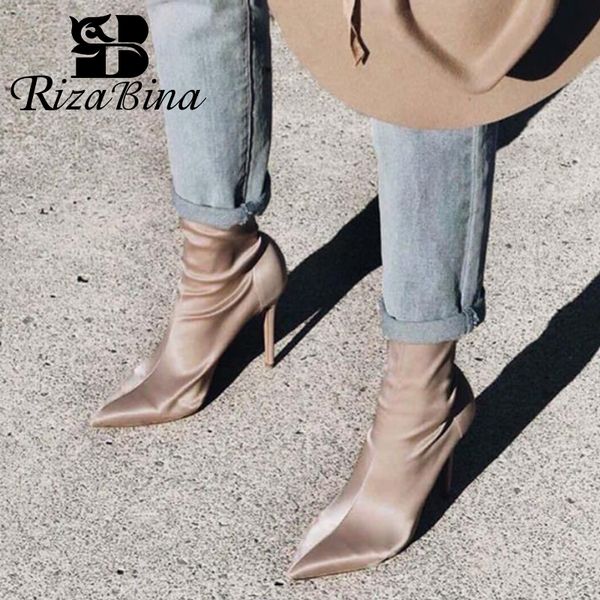 rizabina new woman stretch boots thin high heel pointed toe woman half short boots fashion ladies shoes footwear size 34-40, Black
rizabina new woman stretch boots thin high heel pointed toe woman half short boots fashion ladies shoes footwear size 34-40, Black