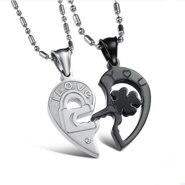 2018 korean fashion jewelry titanium steel diamond key puzzle couple lovers pendant necklace, Silver
2018 korean fashion jewelry titanium steel diamond key puzzle couple lovers pendant necklace, Silver