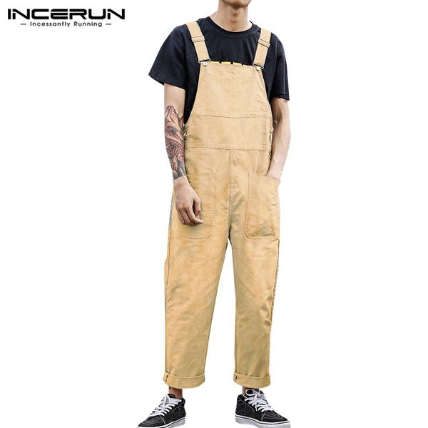 men's pants fashion cargo jumpsuit men leisure bib casual buttons romper incerun corduroy pockets dungaree trousers overalls plus size, Black
men's pants fashion cargo jumpsuit men leisure bib casual buttons romper incerun corduroy pockets dungaree trousers overalls plus size, Black