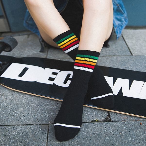 rainbow socks women's cotton korean version of ins net red skateboard socks new personality stripes in stockings. women, Black
rainbow socks women's cotton korean version of ins net red skateboard socks new personality stripes in stockings. women, Black